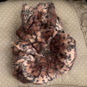 Talbots Brown and Black Faux Fur Scarf